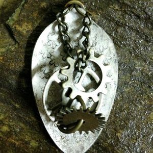 Bohemian spoon pendant ( Steam punk style)